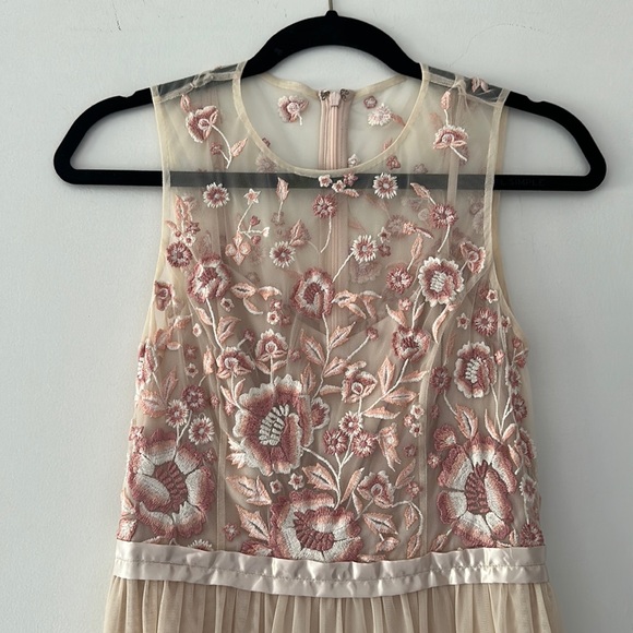 BHLDN | Dresses | Floral Pink Dress With Floral Embroidery